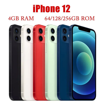 Original Apple iPhone 12 6.1" XDR OLED Unlocked RAM 4GB ROM 64/128/256GB A14 IOS Face ID NFC Original 5G iPhone12