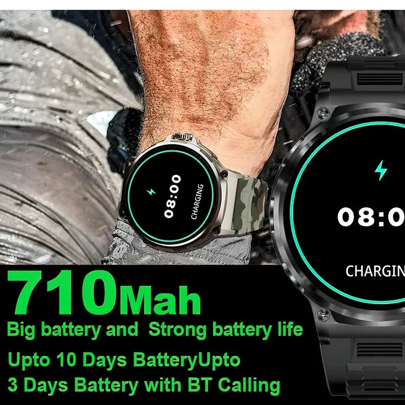 For Xiaomi Huawei 1.85"ultra HD Bluetooth Call Smart Watch Men GPS Track 710mAH Large Battery 400+Dial IP68Waterproof Smartwatch