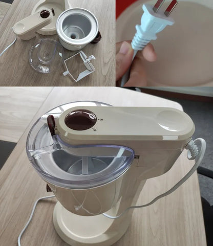 1L Electric Ice Cream Cone Maker Ice Cone Mixer 220V Ice Cream Blender Non-Stick Aluminum Liner Ice Cone Snow Cone Maker