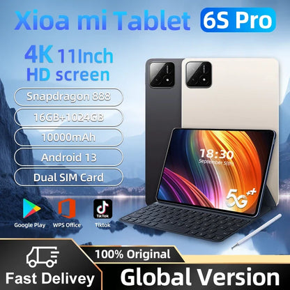 2024 Original Global Version Tablets PC Xiao Pad 6 Pro Snapdragon 888 Android 13 10000mAh 16GB+1TB 5G Dual SIM Card HD 4K Mi Tab