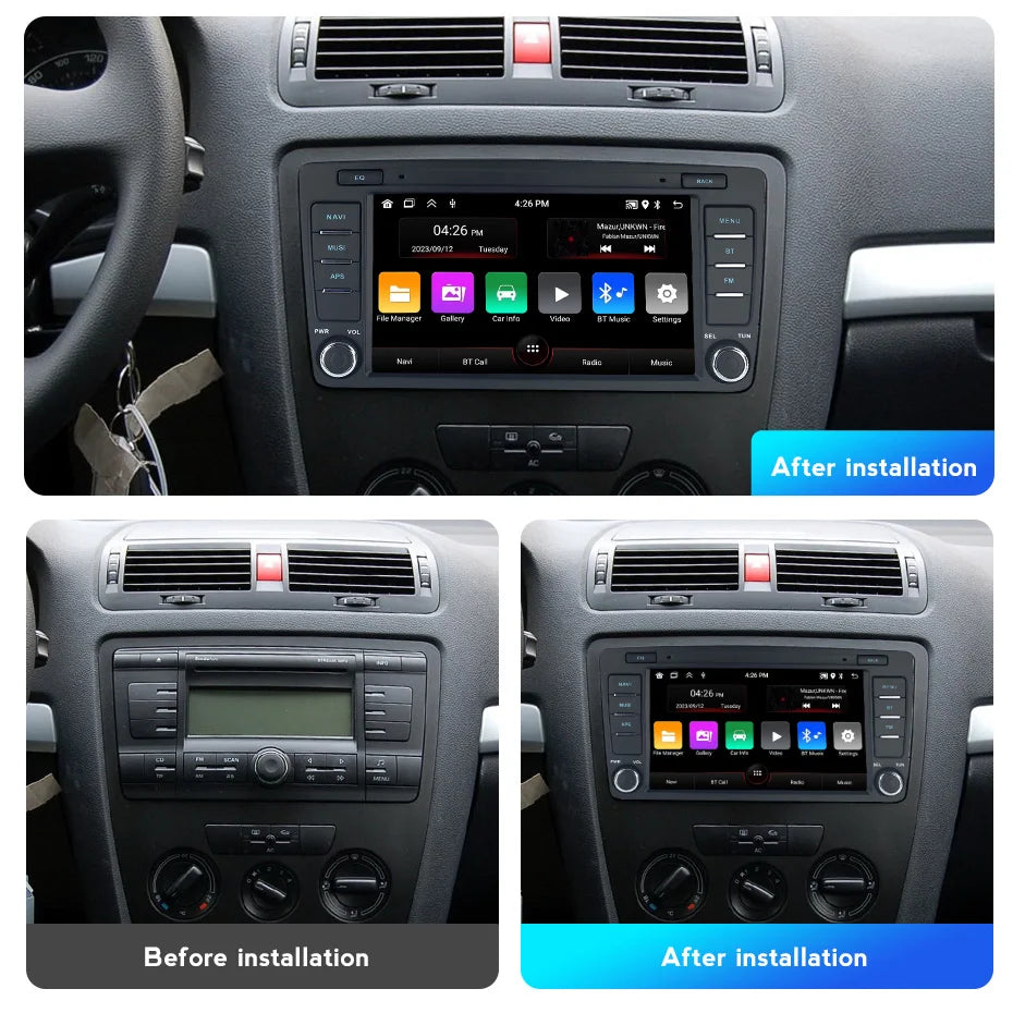 MEKEDE 8" Wireless CarPlay Android Auto Stereo for Skoda Octavia 2 A5 (2004-2013) - GPS Navigation, WiFi, RDS Radio