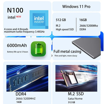 NEW N-one NBook Plus 14.1" Intel N100 Windows 11Pro  Laptop 16GB+512GB 1920*1080 Touch Screen 360° Folding Computer Notebook