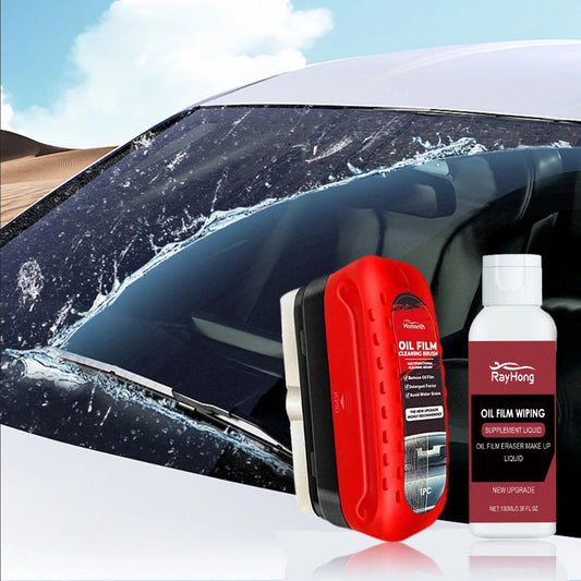 Car Glass Oil Film Remover Glass Polishing Compound Windshield Cleaner Car Glass Brush Polishing Clear Window Auto Detailing