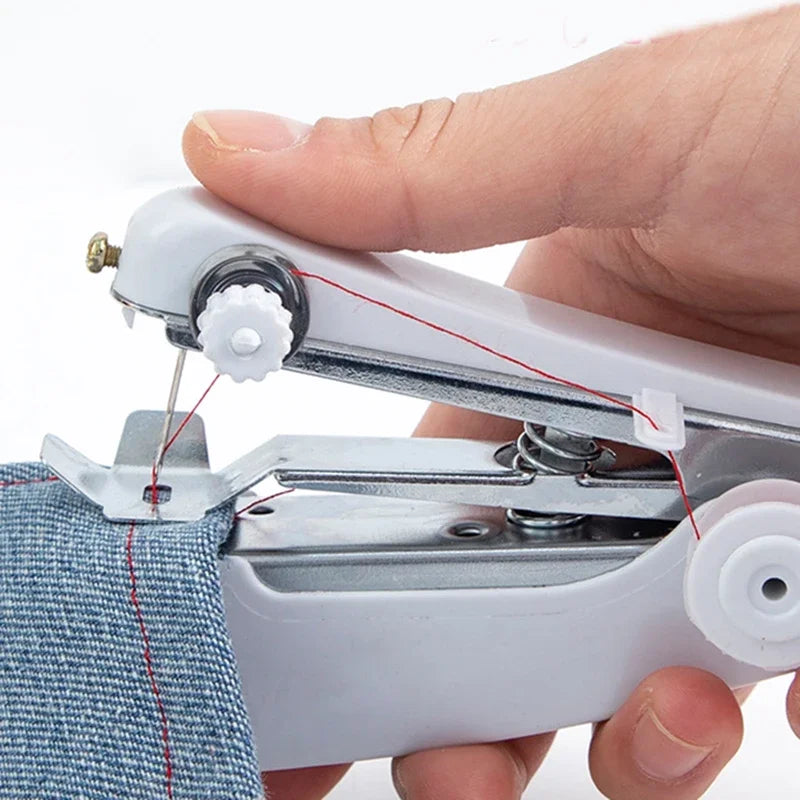 Mini Sewing Machine Manual Handy Needlework Tailor handheld Cordless Tool Stitch Clothes Fabric DIY Sew Cord Machine Household