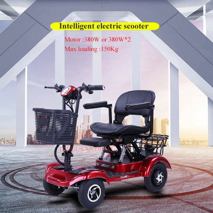 Hot Sale  Four Wheels Electric Power Mobility Scooter with 380W/760w Motor for Seniors Adult and Disabled Walker Electric Car