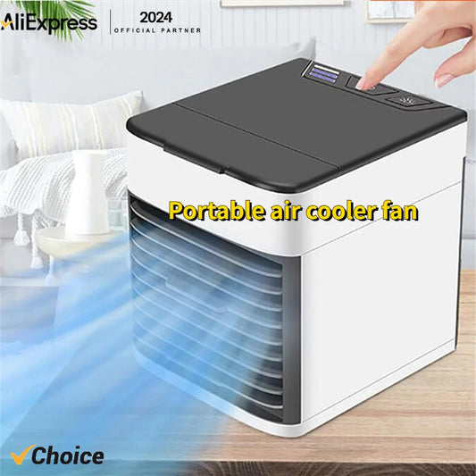 New Air Conditioning Fan Portable Air Spray Cooler 3 Speed Adjustable Mute Ice electric fan cooler For Home Office living room