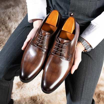 Quality Dress Shoes Business Men Leather Shoes Pointed Toe Leather Shoes Men Formal Groom Wedding Leather Shoes for Men Oxfords