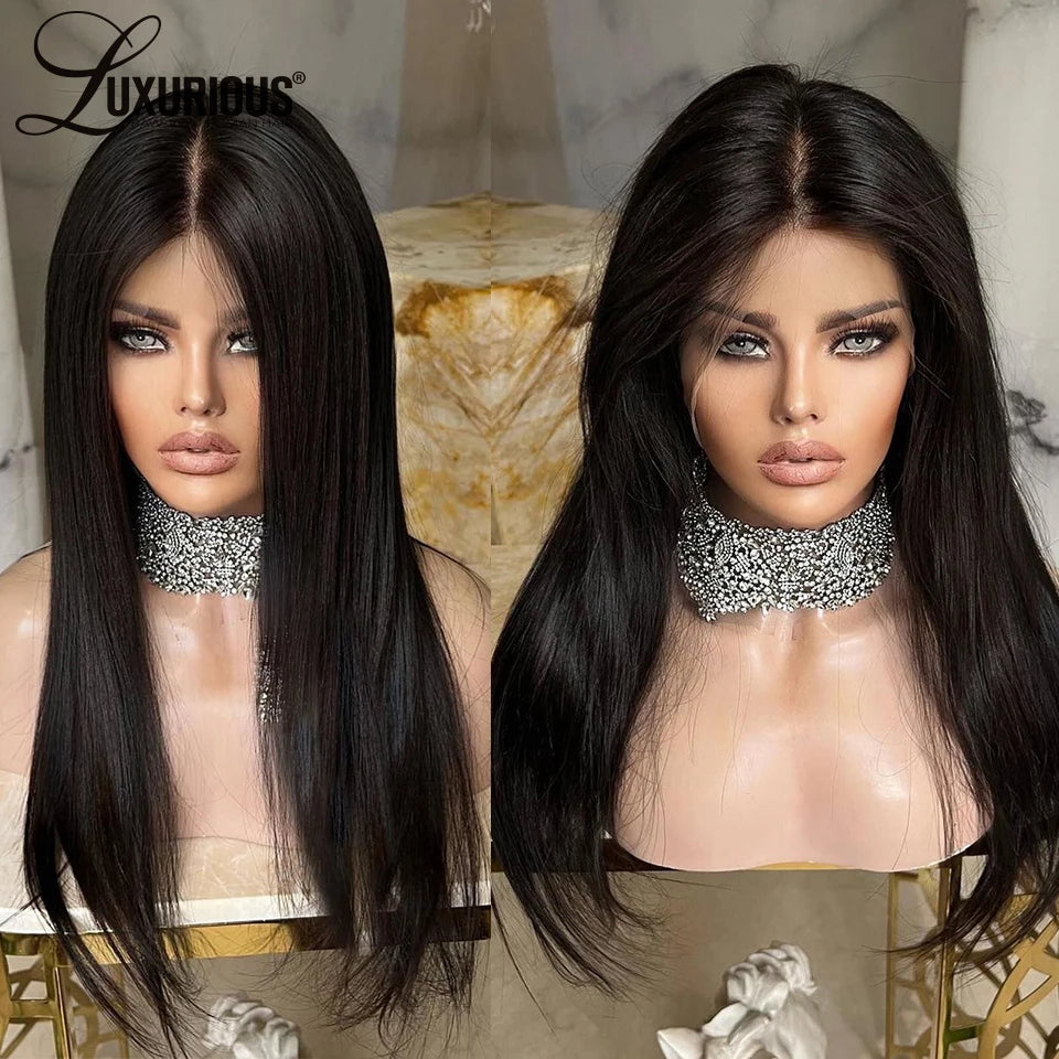 Silk Base Full Lace Wigs For Women Humna Hair 613 Blonde Lace Front Wig Straight Natural Black Transaprent Silk Top Lace Wig