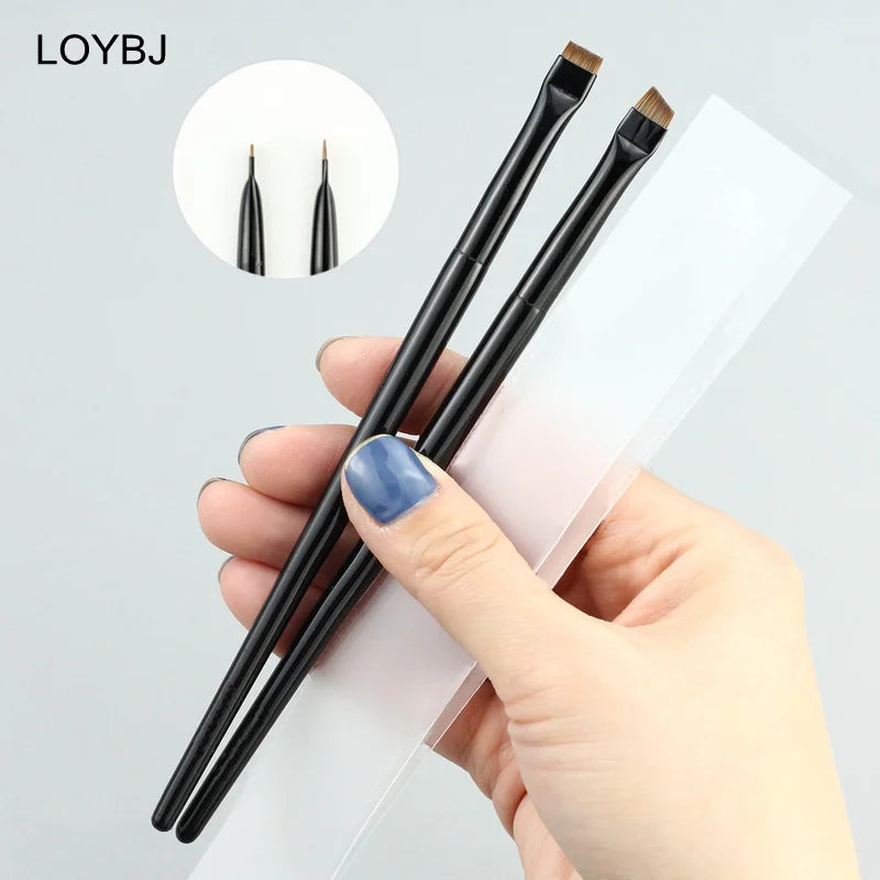 LOYBJ 1/2pcs Blade Makeup Brushes Angled Thin Eyebrow Brush Flat Fine Eyeliner Brush Professional Liner Brow Beauty Make Up Tool