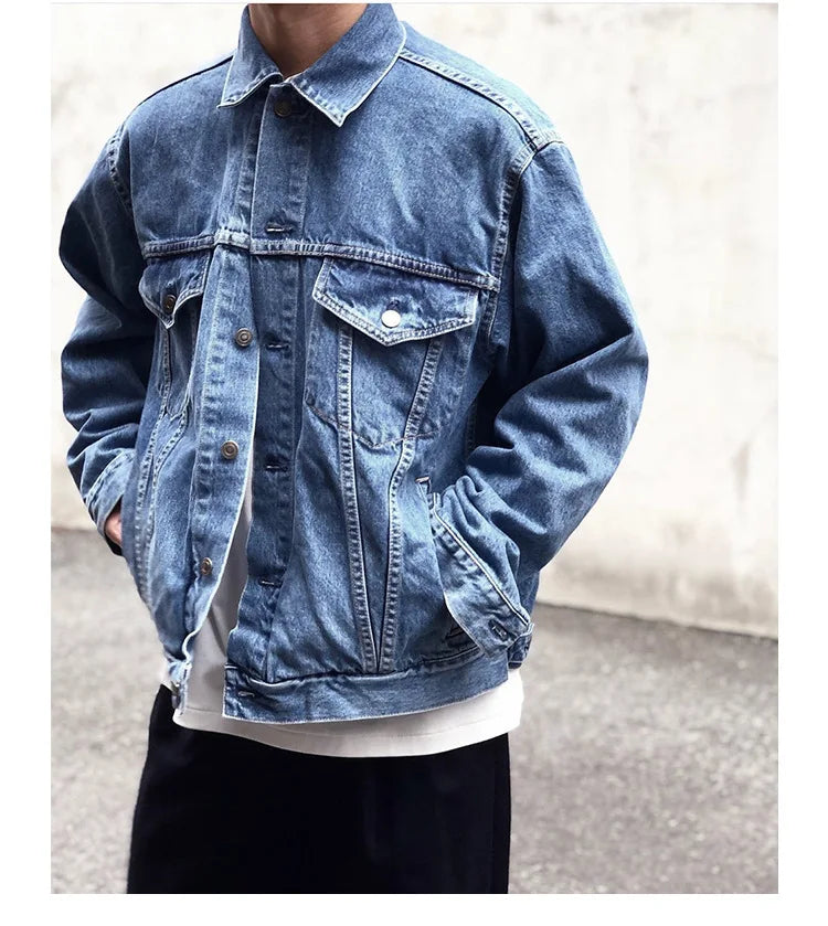 DESCENDANT Spring and autumn new retro wash light-colored Jean jacket relaxed casual overcoat men's