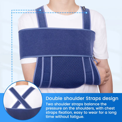 VELPEAU Arm Sling Medical Immobilizer for Broken Hand, Elbow Fracture and Sprain Shoulder Sling Adjustable and Comfortable