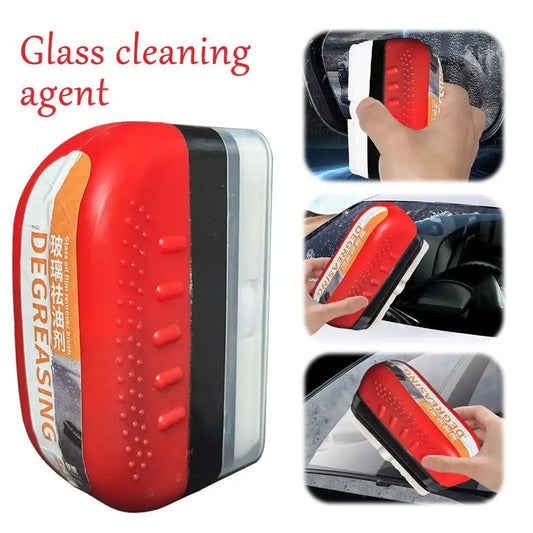 120ml Car Glass Cleaner Automotive Glass Sponge Cleaning Brush Windshield Oil Film Cleaner Glass Polishing Agent Car Maintenance