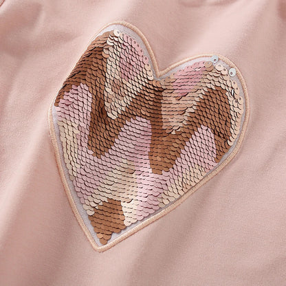 Little maven Kids Clothes 2024 Autumn Spring Children's Clothing Cotton Fall Baby Girls Long Sleeves Sequin Hearts Dresses