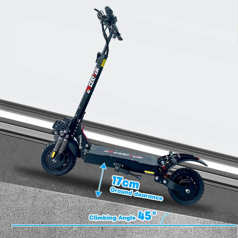 EU 2400W Dual Motor Electric Scooter 48v 21ah Max Speed 70m/h Dual Spring Suspension 10 inch Off-road Tyres Foldable Escooter