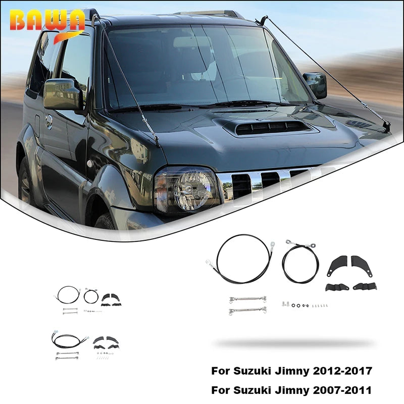 BAWA Car Hood Obstacle Eliminate Rope Limb Riser Kit For Suzuki Jimny 2007-2011/2012-2017 Car Exterior Protection Accessories