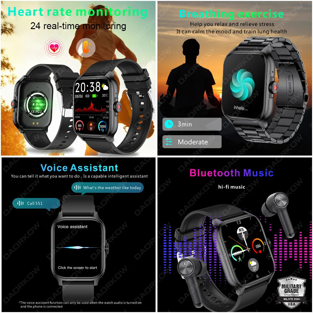 Improve product title: 
"2024 New Smart Watch for Men and Women with Heart Rate Monitoring, Blood Pressure Tracking, 100+ Sports Modes, Fitness Tracker, Bluetooth Calling, and Smartwatch for Women"