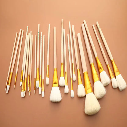 12pcs Art Wool Brush Set For Ceramic Glaze/painting Coloring Watercolor Paint Acrylic Craft DIY Painting Pen Art Supplies