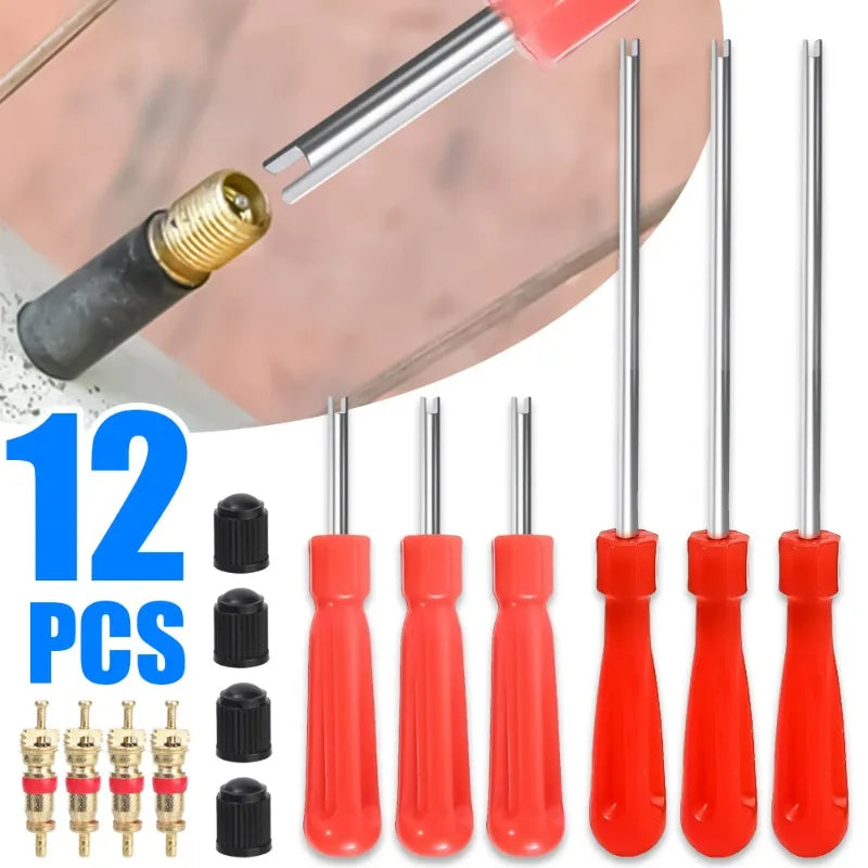 Car Valve Core Screwdriver Wrench Universal Auto Bicycle Wheel Tire Valve Stem Core Remover Valve Core Install Disassembly Tools