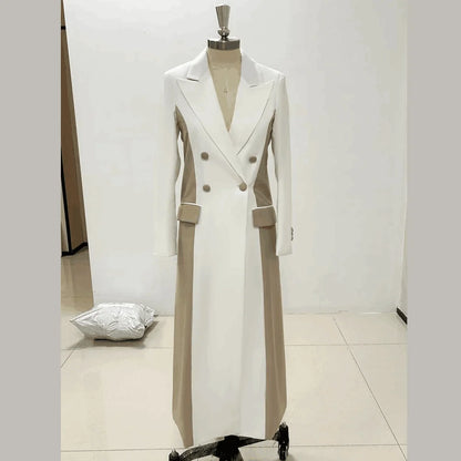 New Women Double Breasted Suit Jacket Elegant Coat Business Long Blazer Customize Clothing Prom Party Lady 1 Pcs