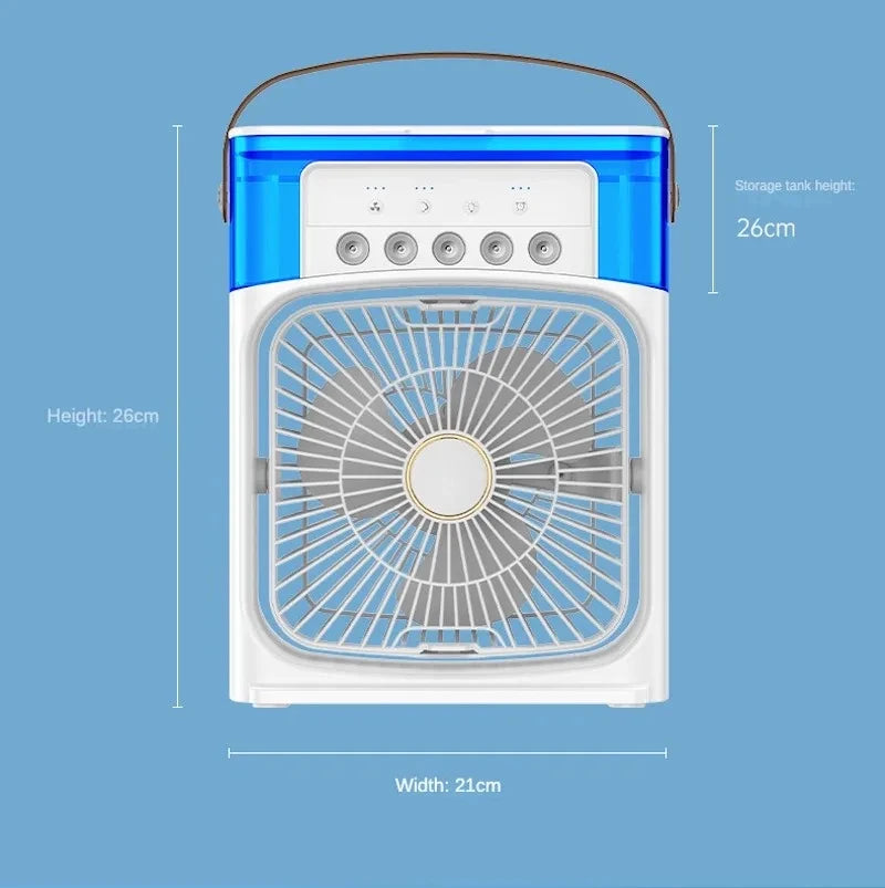 Portable Air Conditioners Fan,600ML Cooling Fan Air Conditioner,3 Wind Speed,Removable Evaporative Air Cooler for Room/Office