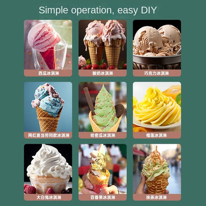 Fully automatic ice cream machine household small desktop mini children's DIY homemade ice cream cone machine