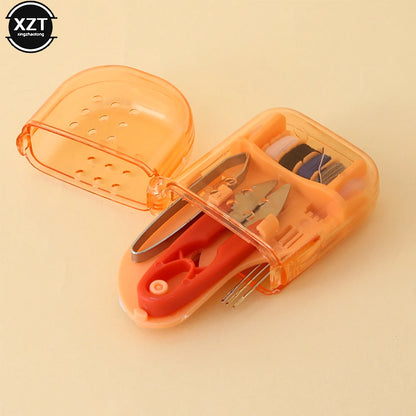 1Set Mini Portable Travel Sewing Kit Home Sewing Thread Needle Embroidery Stitching Thimble Storage Box Handwork Tool DIY Craft