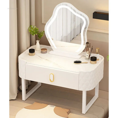 Modern Solid Wood Dressing Table for Bay Windows Mini Convenient Makeup Dressing Table Light Luxury Design Dresser for Bedroom