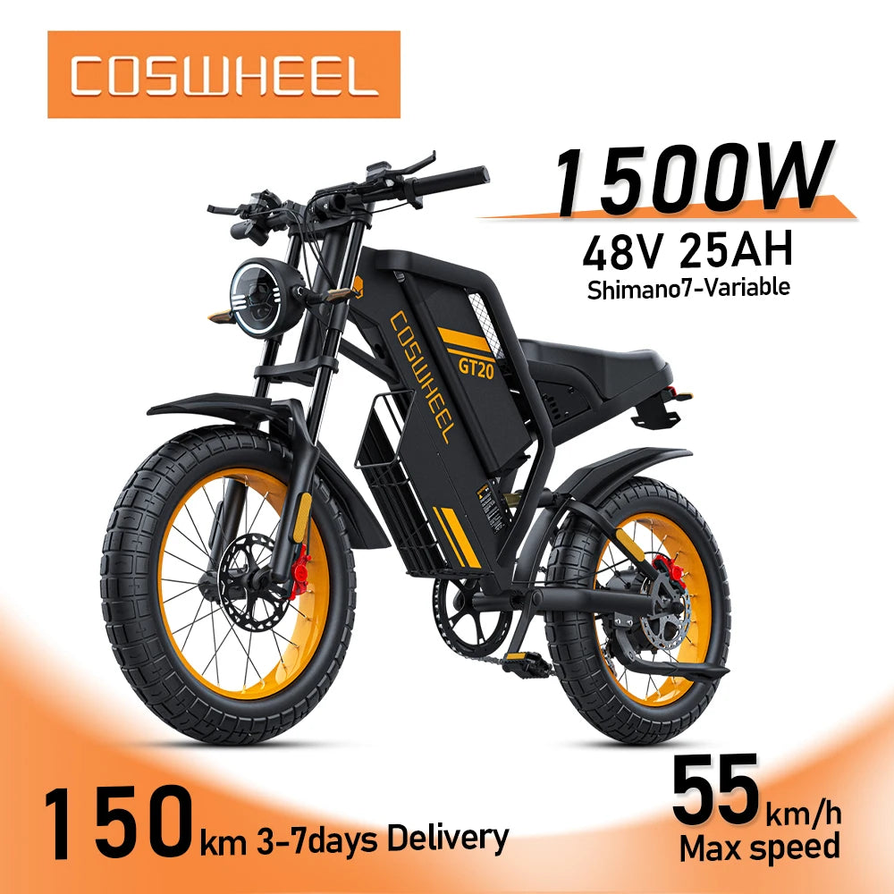 Adult bike 2000W Ebike Electric Motorcycle Mountain Bikes 20Inch Fat Tire 48V Electric bike Fatbike Adult Motorcycles Drit bike