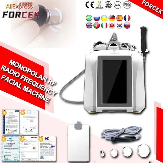 Portable Monopolar RF Radio Frequency Facial Machine Skin Tightening Wrinkle Remover Face Lift 4 Tips Beauty Device