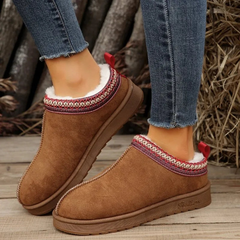 Chelsea Ankle Snow Boots Women Winter 2023 New Brand Fur Short Plush Warm Flats Slippers Platform Shoes Flip Flops  Botas