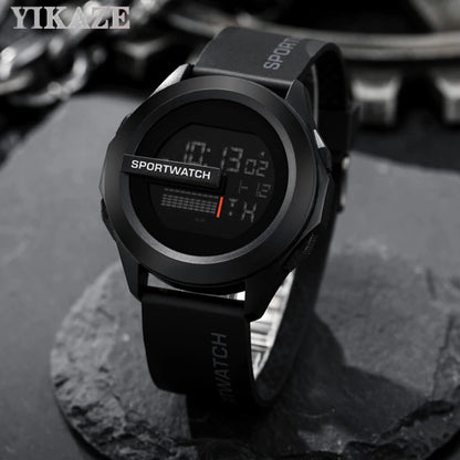 YIKAZE Men's Sports Watches Luxury Digital Wristwatch Stopwatch Luminous Date Week Multifunction Fitness Electronic Watch Clock