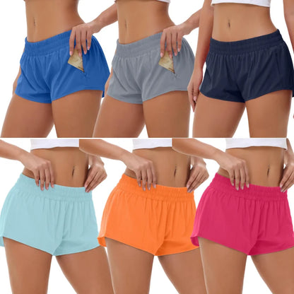 Summer 2.5 Inch Hotty Hot Running Women's Yoga Wear Shorts Training Pant Zipper Pocket Sportswear Gym Sport Workout Clothing