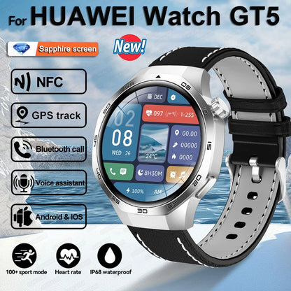 2024 For HUAWEI New GPS NFC Smart Watch Men 1.53-inch HD Display Screen Heart Rate Bluetooth Call Sports Waterproof Smartwatches