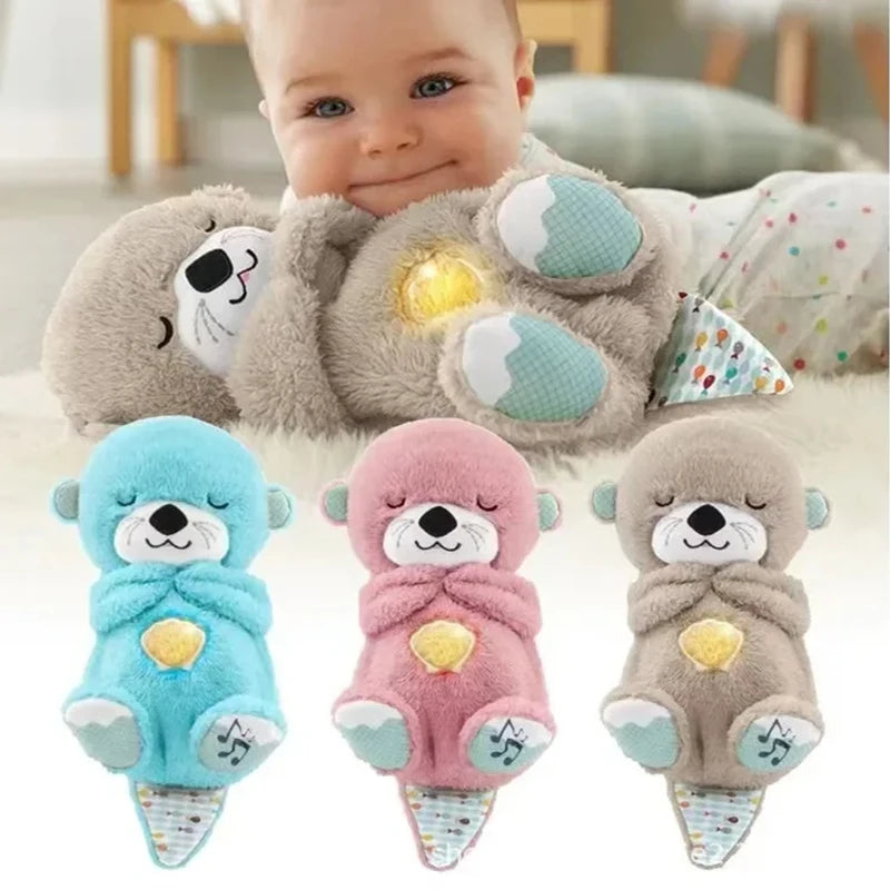 Original Schlummer Sleeping Time Baby Breathing Anxiety Otter Sensory Toys with Hug Stuffed Plush Otter Teddy Bear