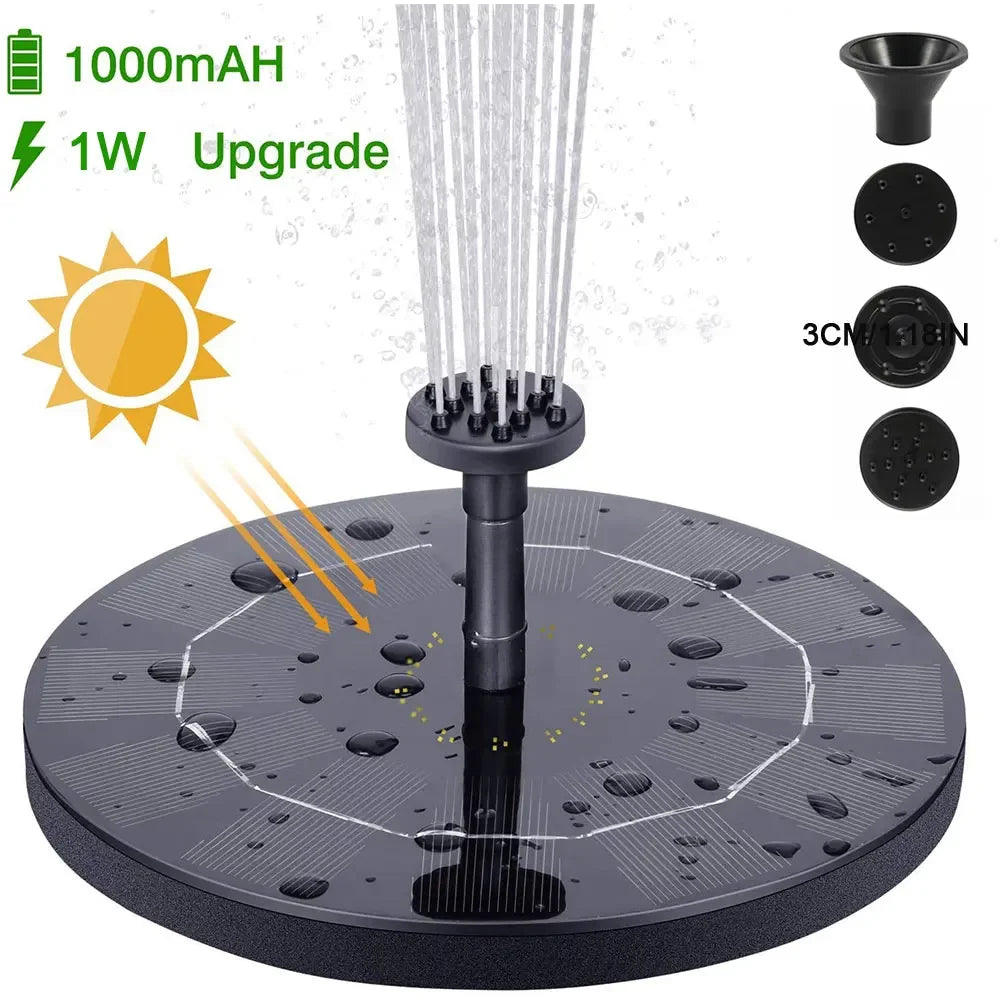 Solar Fountain Pump Garden Solar Powered Water Feature Floating Solar Pond Pump for Bird Bath,Pool, Patio,Pond and Fish Tank