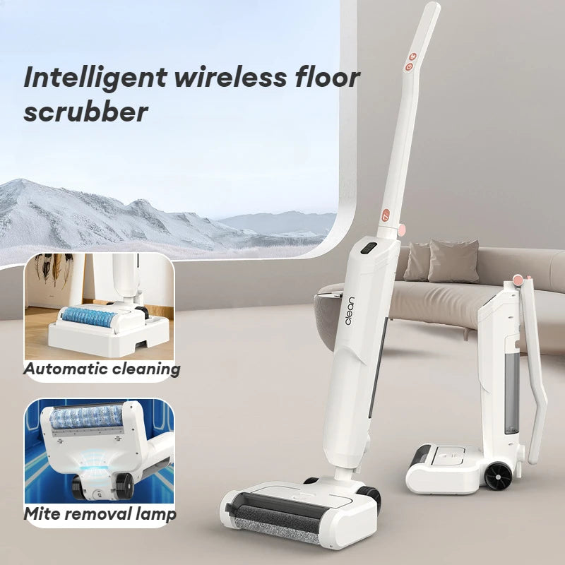 Electric Wireless Mop Wet Dry USB Charge Mite Removal Folding Household Cleaner Hand Push Water Floor Cleaning Mopping Machine