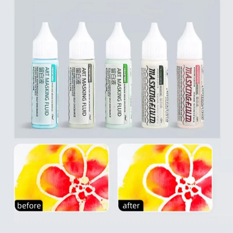 18ml/75ml Multifunctional Art Masking Fluid Watercolor Media Masking Ink Bottle Pigment Covering White Liquid Painting Supplies