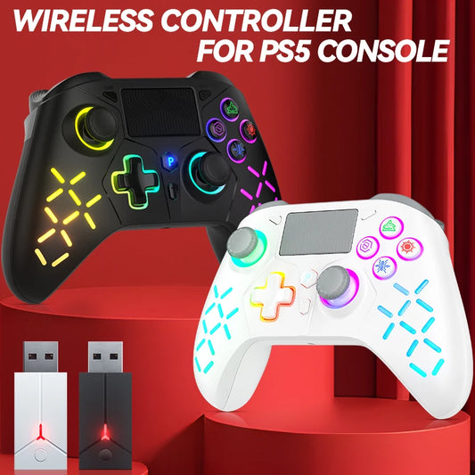 2PCS P5 Gamepad - For PS5 Console Wireless Controller W/ Dual Vibration Hall Effect Turbo FUNC Game Remote Control Accessories