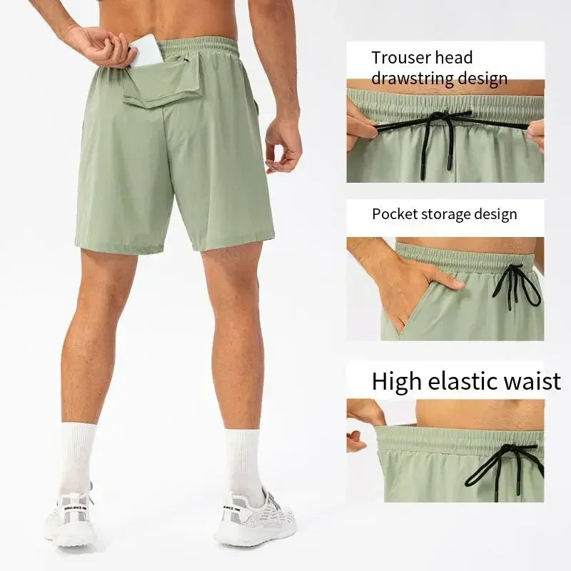 Lemon Men Summer Fitness Shorts With The Same Paragraph Are Light,Breathable And Quick-drying Gym Fitness Shorts And Pweaty Pant