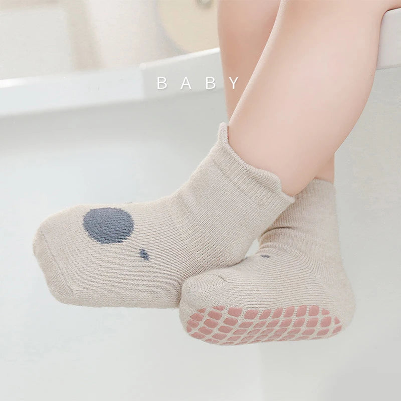 5 Pairs Infant Newborn Baby Anti-Slip Socks For Girls and Boys Accessories Toddler Cute Cartoon Floor Stockings