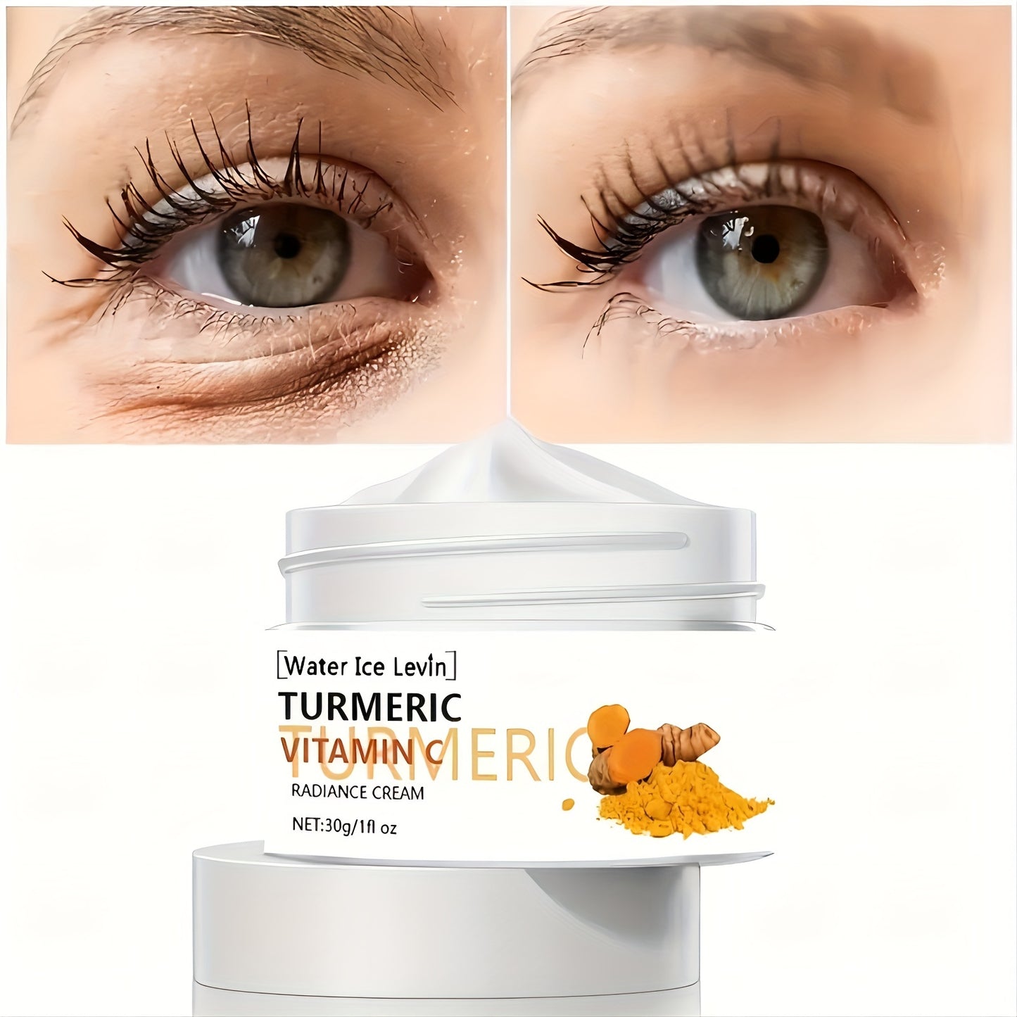 30g Turmeric Vitamin C Eye Cream, Tightens, Moisturizes, Rejuvenates, Smoothes, And Firms Eye Skin, Improves Eye Skin Elasticity