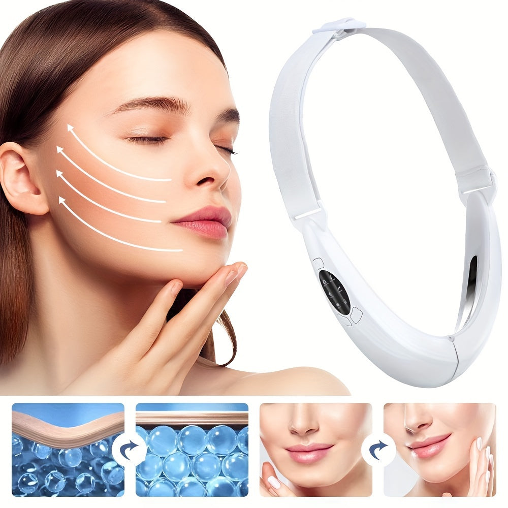 ProSlim V Line Face Lift Massager - Double Chin Reducer, Portable Facial Shaping Device with Gentle Vibrations, Easy to Use, Travel-Friendly, White Color