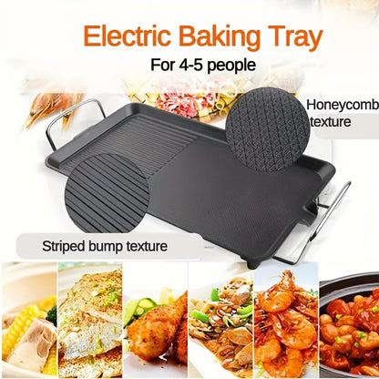 Electric Teppanyaki Table Grill Griddle BBQ Hot Plate Non-stick Pan Barbecue BBQ Camping 1500W For Outdoor, Indoor