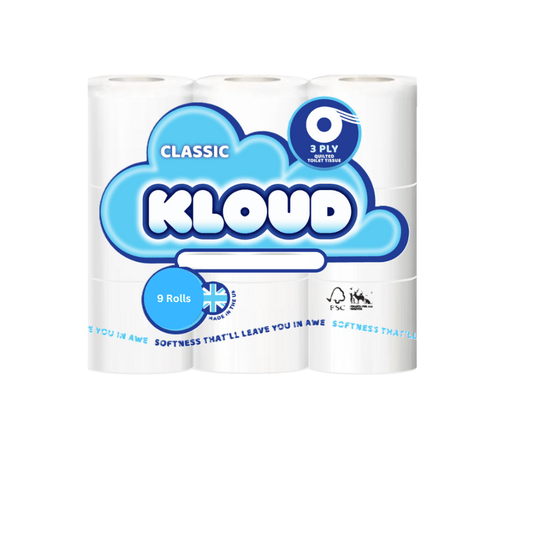 KLOUD 3-Ply 90 TOILET ROLLS/LEMON & NON SCENTED/10x9pk 45 YELLOW & 45 BLUE (KLOUD) Family bundle