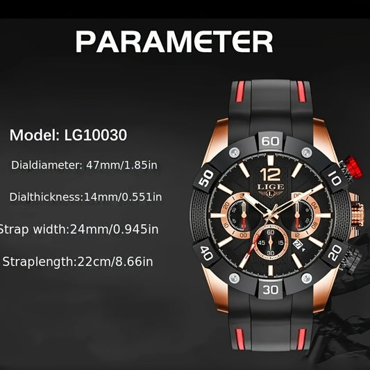 LIGE Watch Men Sport Quartz Wristwatch Chronograph Mens Watches Luminous Date Clock Watch for Men