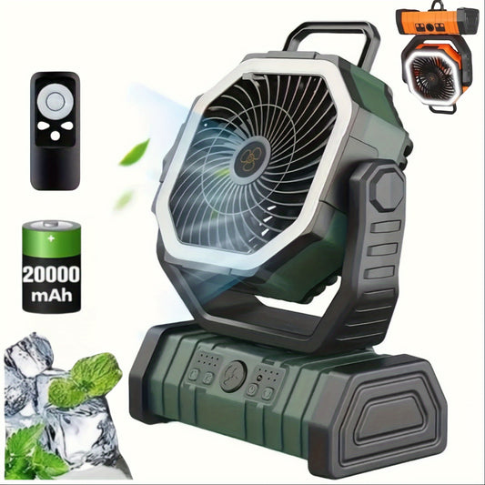 Portable Solar Camping Fan With LED Light, Long Battery Life, Portable Outdoor Fan