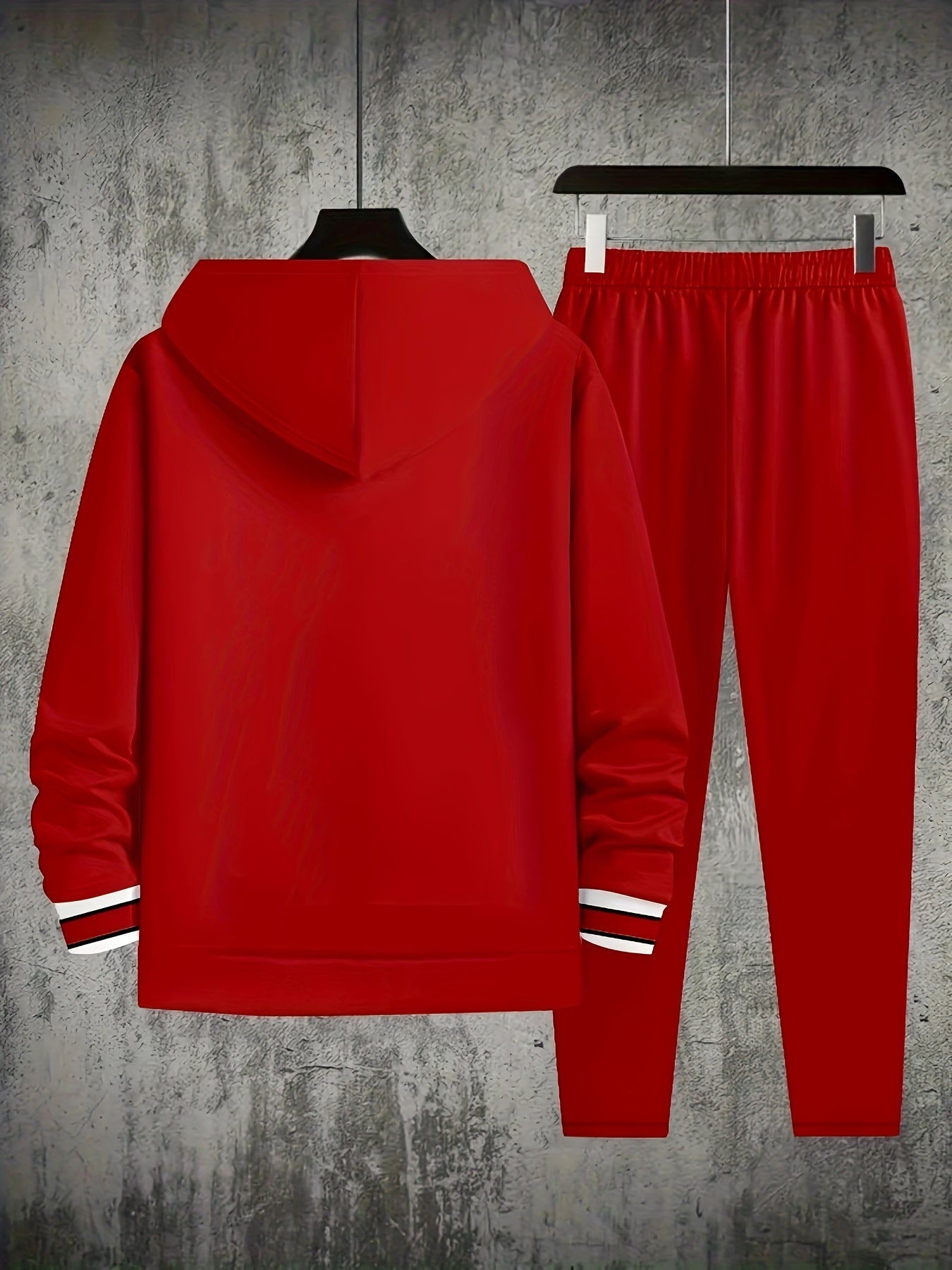 Men's Chicago 23 Hoodie and Pants Set, Casual Polyester Athletic Outfit, Long Sleeve, No Belt, Regular Fit, Spring/Autumn Season, Knit Fabric, Sports Apparel