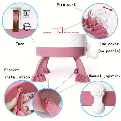 1 Set Pink Rotary Double Loom Knitting Machine Kit, 22 Needle Round Knitting Board, Intelligent Handheld Knitting Tool for Beginners, DIY Crafts, Hats, Socks, Scarves, Gloves - No Electricity or Battery Needed