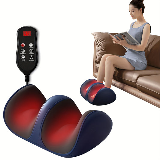 Cordless 3D Shiatsu Foot Massager with Heat and Deep-Kneading, USB Rechargeable Lithium Battery, Stress Relief Calf Massager for Circulation and Relaxation - Ideal Gift for Mom, Dad, and Friends