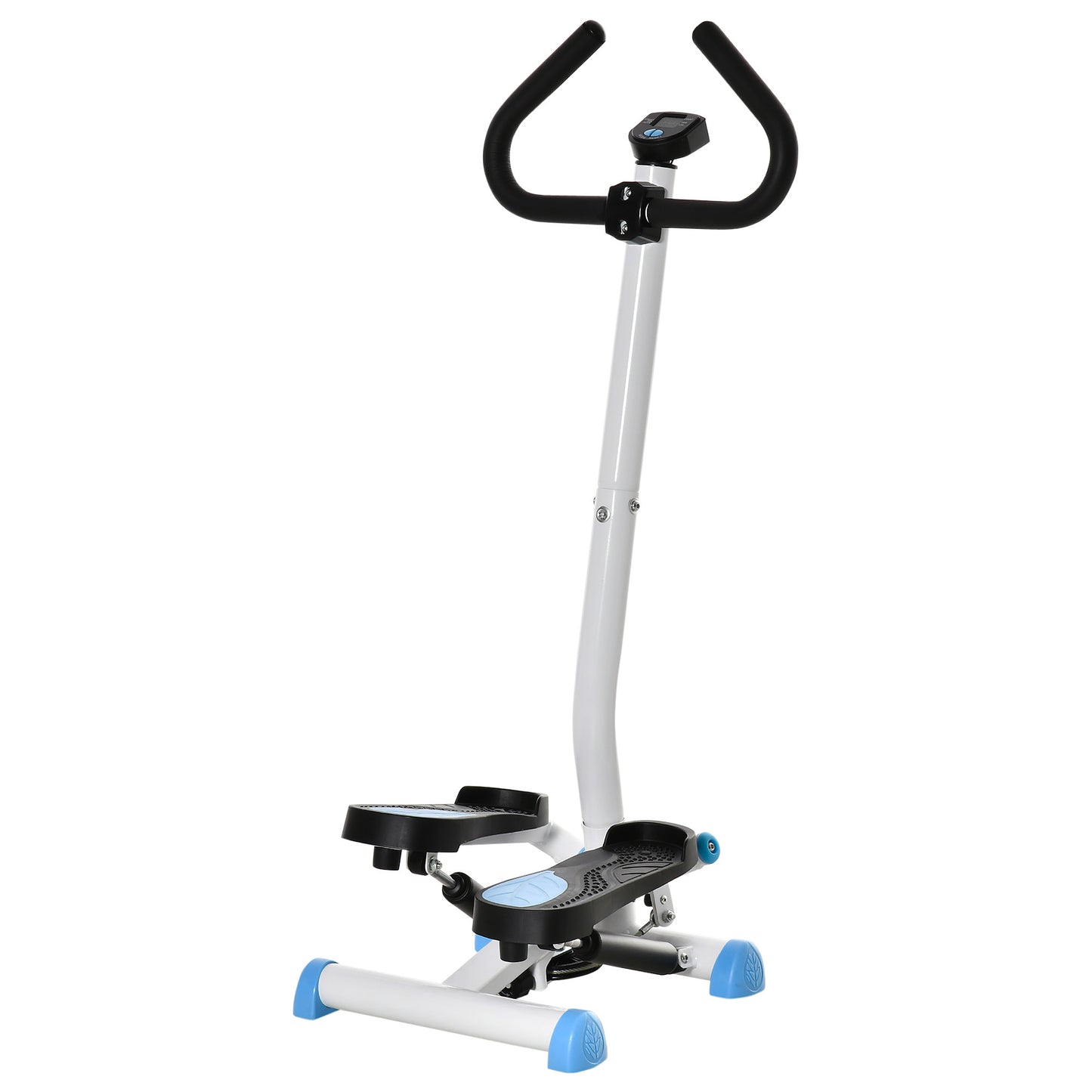 Height Adjustable Step Machine Aerobic Exercise Workout Machine with Adjustable Resistance, LCD Screen & Handlebars